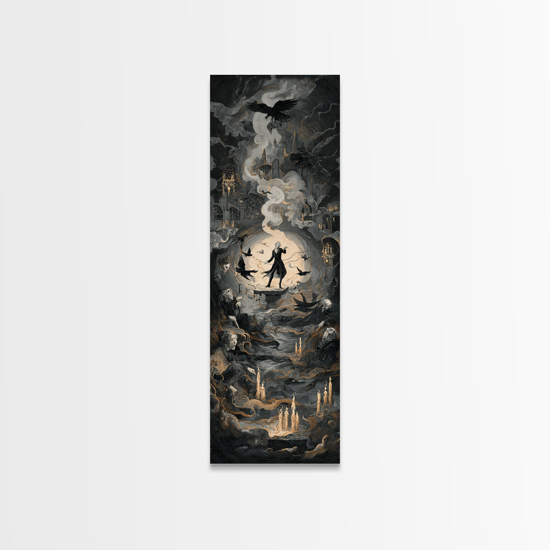 The Banshee Singer, Gothic Nightmare Art, Tall Narrow Wall Art, Gothic Horror Wall Art, Canvas Print, Halloween Wall Art