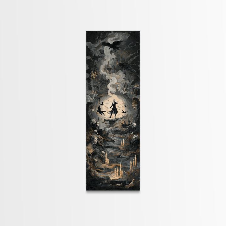 The Banshee Singer, Gothic Nightmare Art, Tall Narrow Wall Art, Gothic Horror Wall Art, Canvas Print, Halloween Wall Art