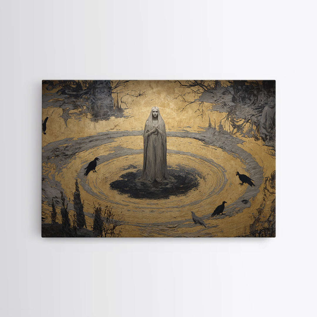 The Banshee Singer, Symbolist Gothic Landscape, Landscape Wall Art, Dark Halloween Decor, Canvas Print, Halloween Wall Art