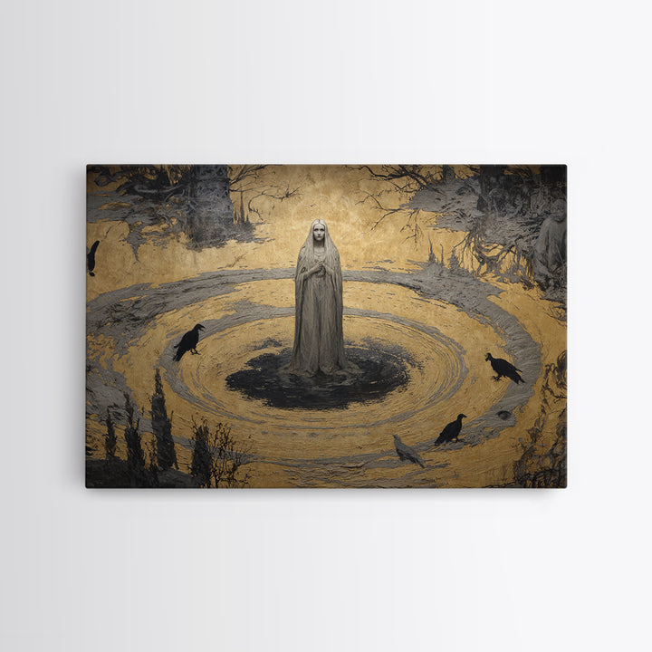 The Banshee Singer, Symbolist Gothic Landscape, Landscape Wall Art, Dark Halloween Decor, Canvas Print, Halloween Wall Art