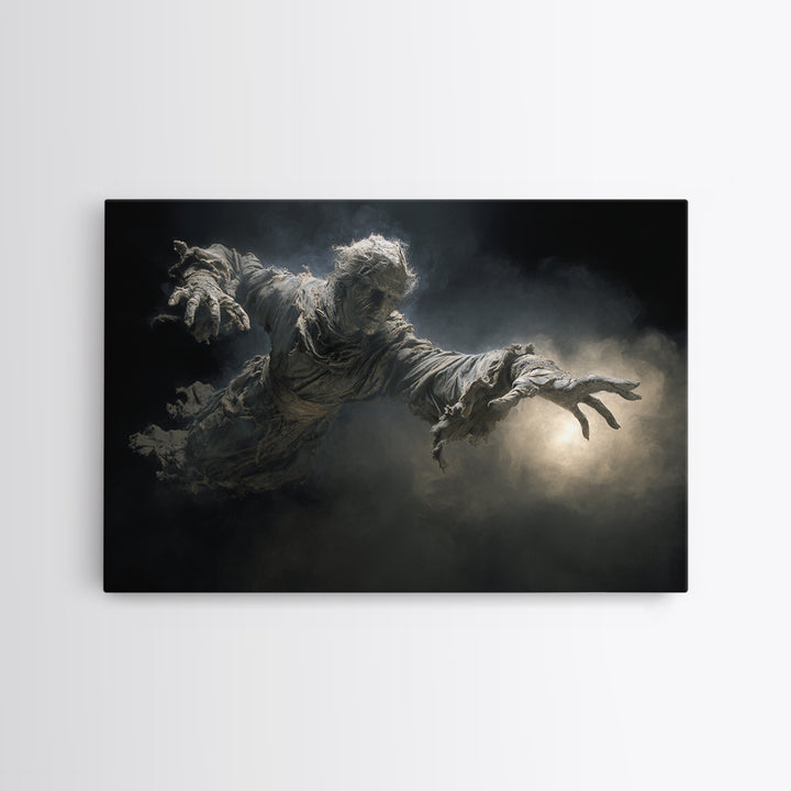 The Tattered Wraith, Visionary Gothic Art, Landscape Wall Art, Dark Halloween Decor, Framed Canvas Print, Halloween Wall Art