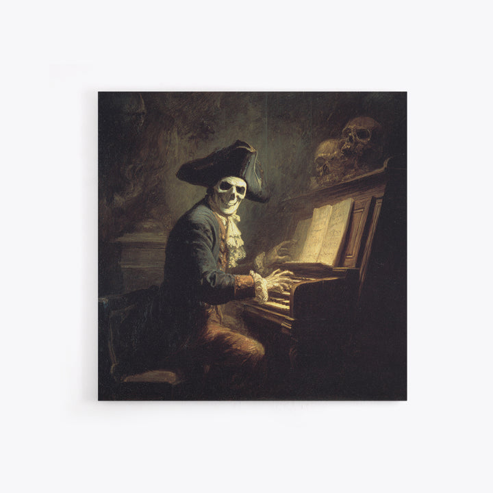 The Phantom Organist, Baroque Witchcraft Art, Square Wall Art, Dark Halloween Decor, Canvas Print, Halloween Wall Art, Spooky Wall Decor