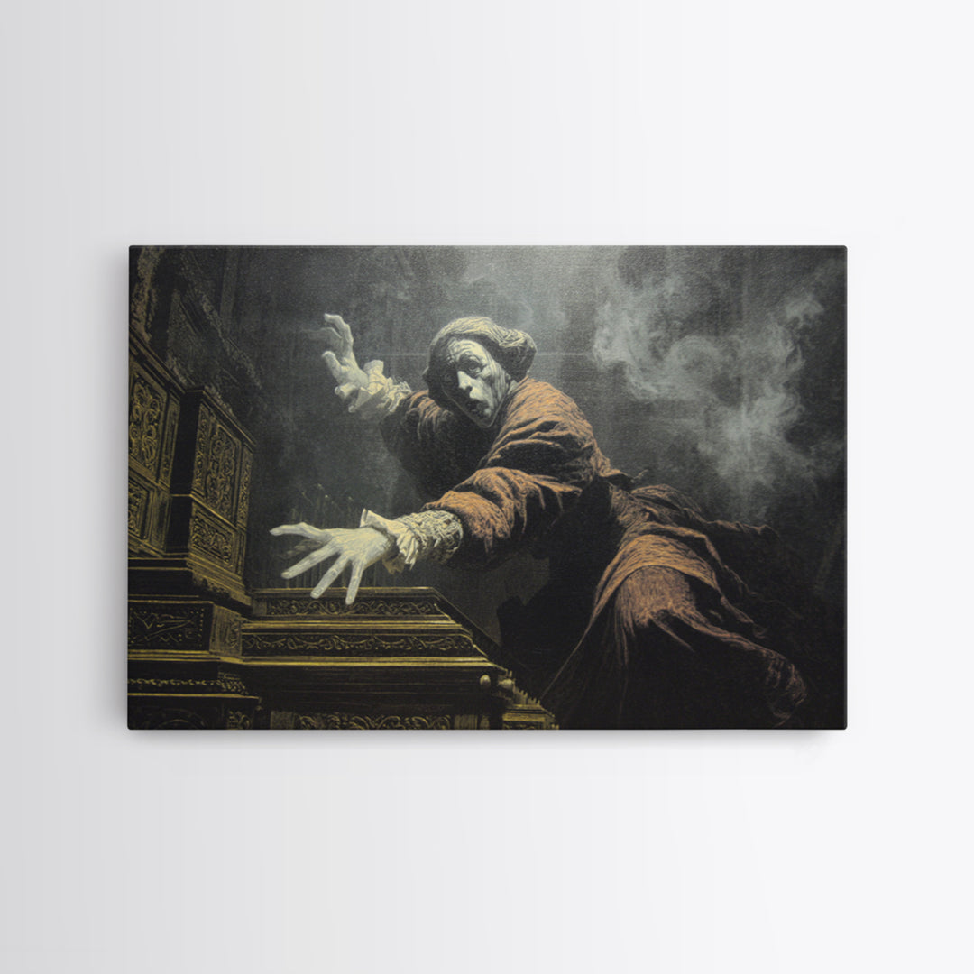 The Phantom Organist, Symbolist Gothic Landscape, Landscape Wall Art, Macabre Wall Art, Canvas Print, Halloween Wall Art