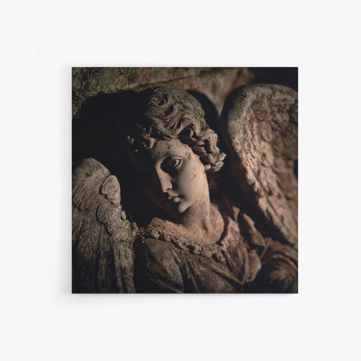 The Weeping Cemetery Angel, Danse Macabre Art, Square Wall Art, Macabre Wall Art, Canvas Print, Halloween Wall Art