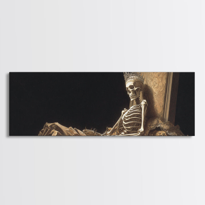 The Bone Queen, Visionary Gothic Art, Extra Wide Wall Art, Dark Halloween Decor, Canvas Print, Halloween Wall Art, Dark Fantasy Art