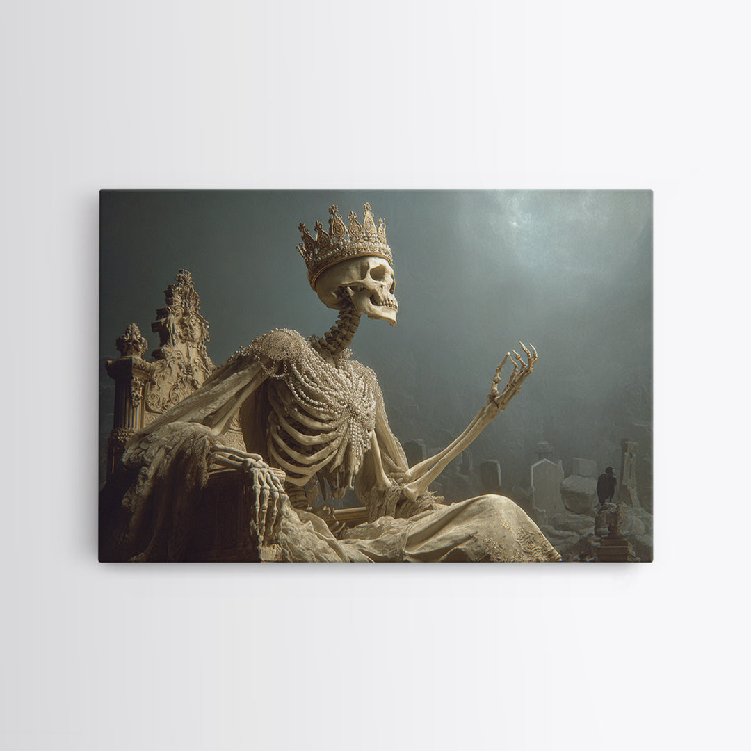 The Bone Queen, Romantic Gothic Landscape, Landscape Wall Art, Gothic Horror Wall Art, Canvas Print, Halloween Wall Art