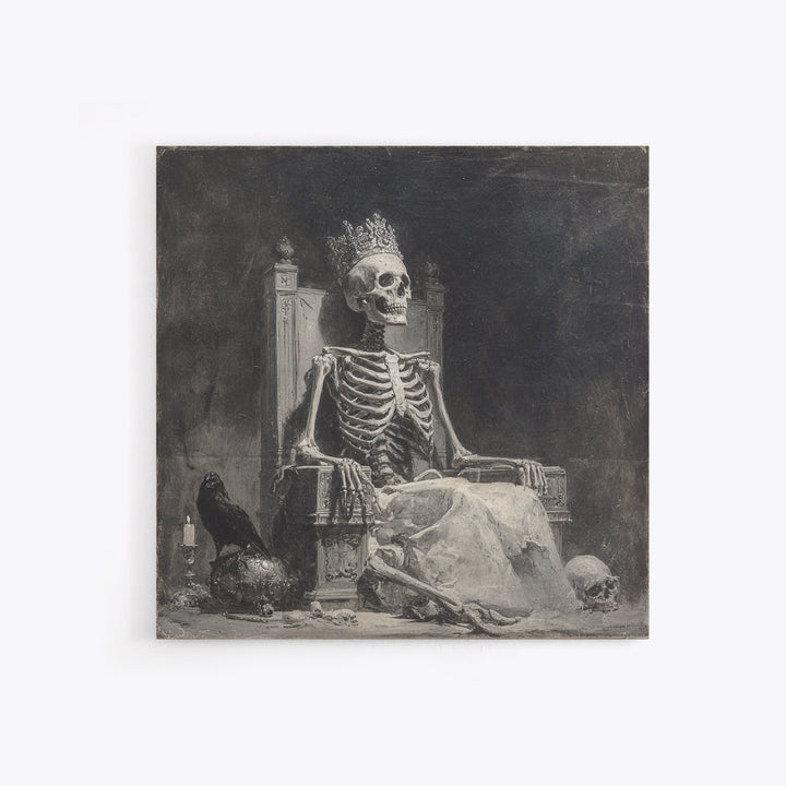 The Bone Queen, Symbolist Dream Art, Square Wall Art, Macabre Wall Art, Canvas Print, Halloween Wall Art, Horror Wall Art