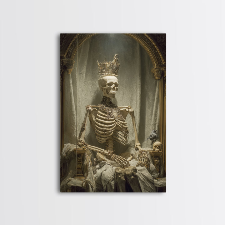 The Bone Queen, Decadent Gothic Art, Vertical Wall Art, Gothic Horror Wall Art, Canvas Print, Halloween Wall Art, Dark Fantasy Art