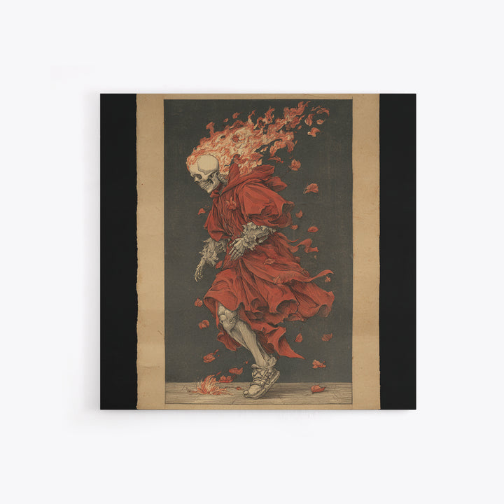 The Candlewax Man, Danse Macabre Art, Square Wall Art, Dark Halloween Decor, Framed Canvas Print, Halloween Wall Art