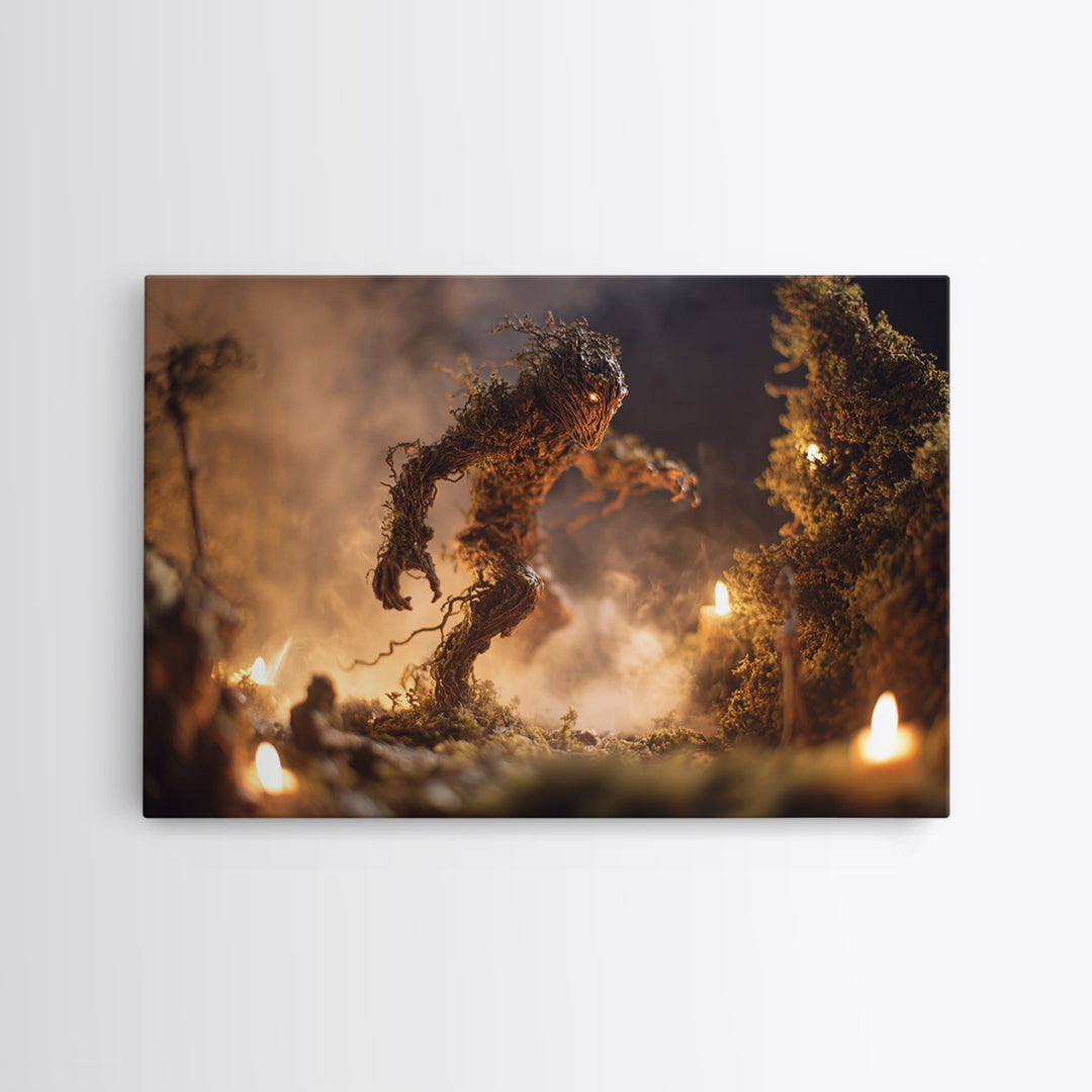 The Candlewax Man, Baroque Witchcraft Art, Landscape Wall Art, Macabre Wall Art, Framed Canvas Print, Halloween Wall Art