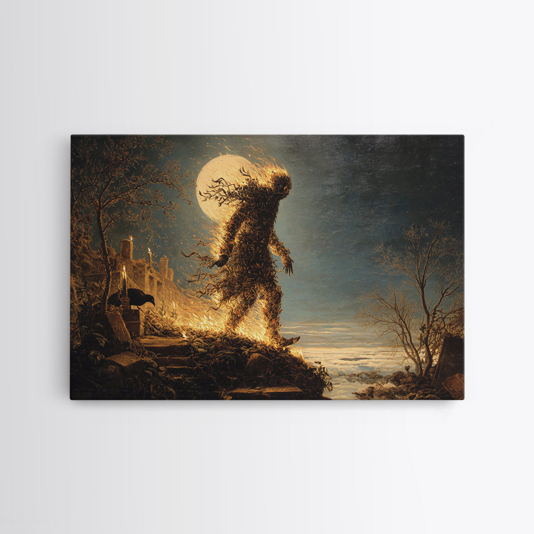 The Candlewax Man, Romantic Gothic Landscape, Landscape Wall Art, Macabre Wall Art, Framed Canvas Print, Halloween Wall Art