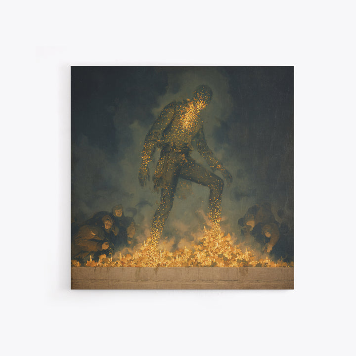 The Candlewax Man, Dark Symbolist Art, Square Wall Art, Macabre Wall Art, Canvas Print, Halloween Wall Art, Halloween Decor
