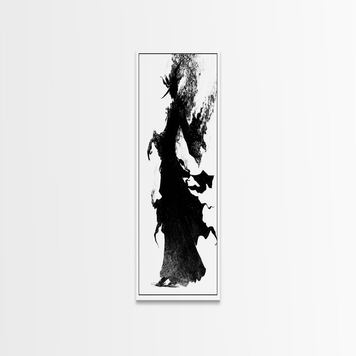 The Candlewax Man, Decadent Line Art, Vertical Wall Art, Dark Fantasy Wall Art, Framed Canvas Print, Halloween Wall Art