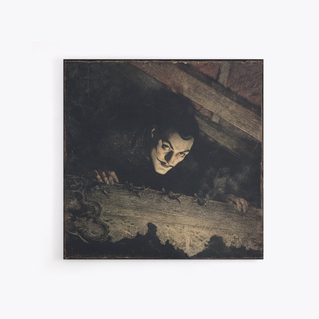 The Attic Whisperer, Dark Symbolist Art, Square Wall Art, Gothic Horror Wall Art, Canvas Print, Halloween Wall Art