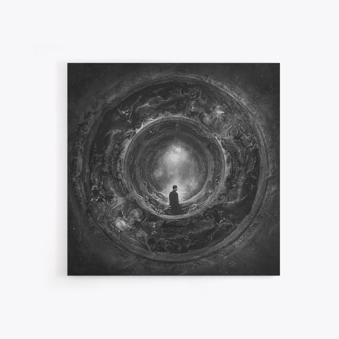 The Attic Whisperer, Biomechanical Horror Art, Square Wall Art, Dark Halloween Decor, Canvas Print, Halloween Wall Art, Statement Wall Art