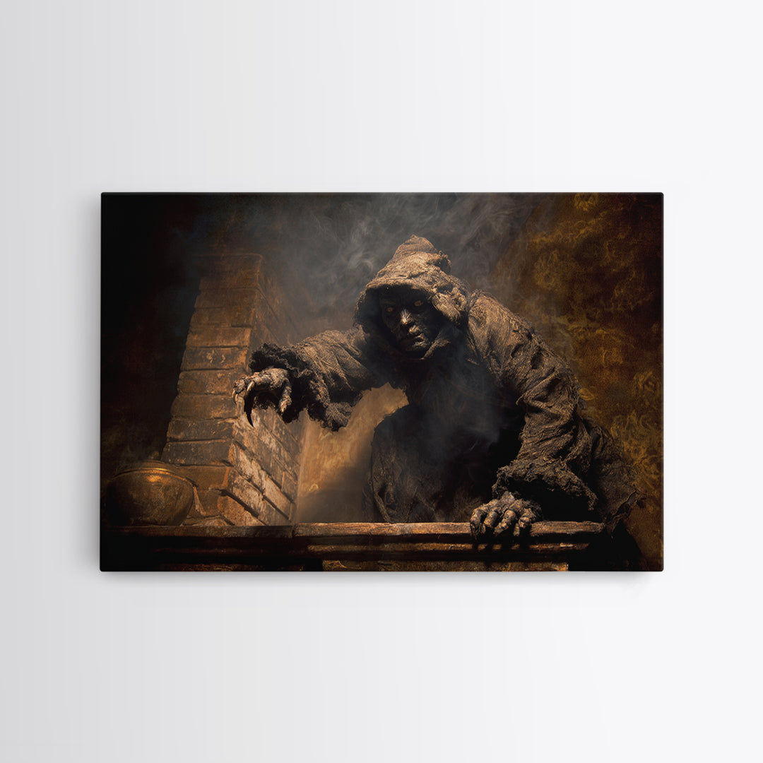 The Chimney Phantom, Dark Romantic Horror Art, Landscape Wall Art, Gothic Horror Wall Art, Canvas Print, Halloween Wall Art