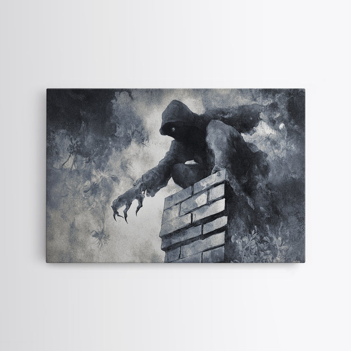 The Chimney Phantom, Symbolist Dream Art, Landscape Wall Art, Dark Fantasy Wall Art, Canvas Print, Halloween Wall Art