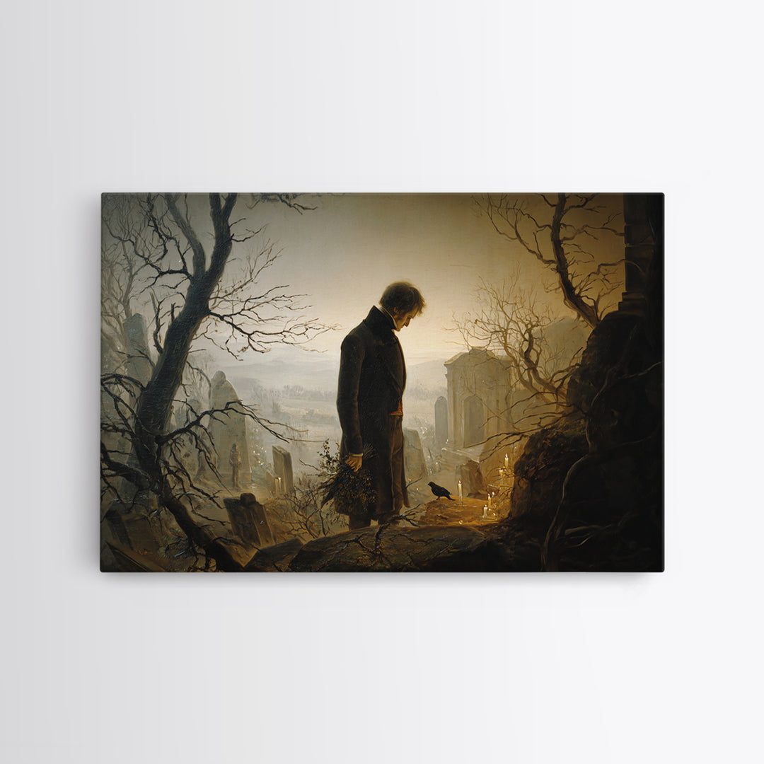 The Ghostly Groom, Romantic Gothic Landscape, Landscape Wall Art, Gothic Horror Wall Art, Canvas Print, Halloween Wall Art