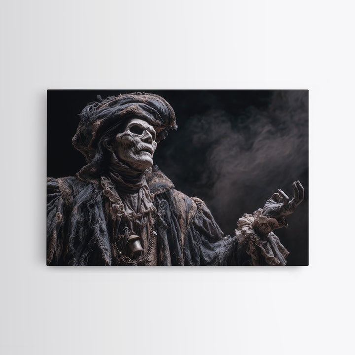 The Phantom Jester, Dark Romantic Horror Art, Landscape Wall Art, Dark Halloween Decor, Framed Canvas Print, Halloween Wall Art