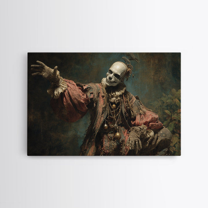 The Phantom Jester, Symbolist Gothic Landscape, Landscape Wall Art, Gothic Horror Wall Art, Canvas Print, Halloween Wall Art