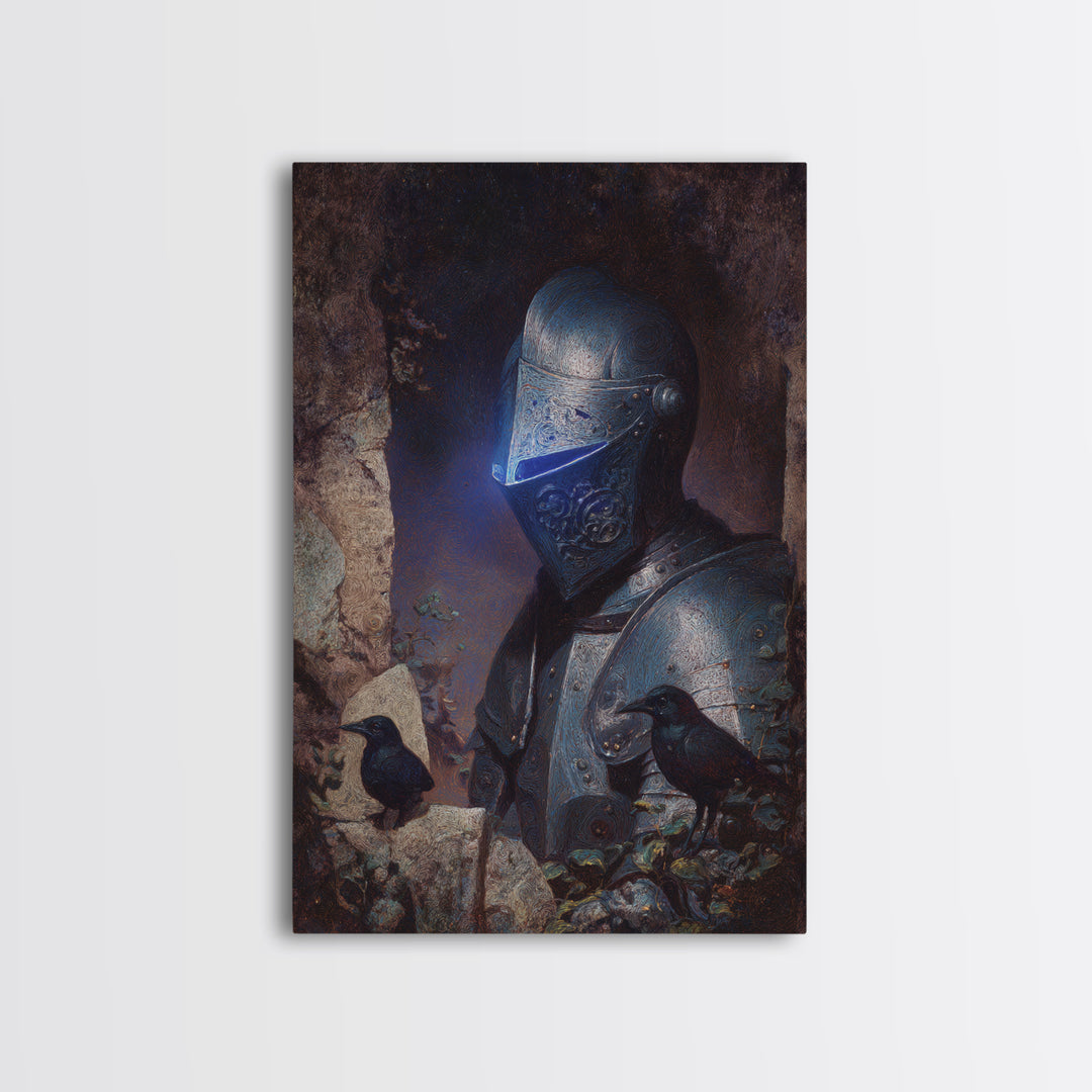 The Spectral Knight, Expressionist Gothic Art, Vertical Wall Art, Gothic Horror Wall Art, Canvas Print, Halloween Wall Art