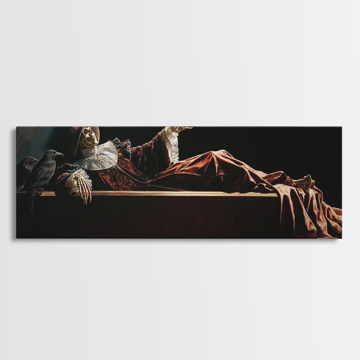 The Coffin Sleeper, Danse Macabre Art, Extra Wide Wall Art, Dark Fantasy Wall Art, Framed Canvas Print, Dark Fantasy Art