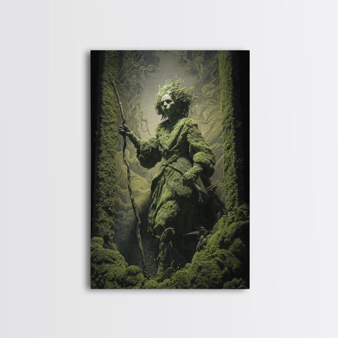 The Swamp Witch, Visionary Gothic Art, Vertical Wall Art, Dark Fantasy Wall Art, Canvas Print, Halloween Wall Art, Macabre Wall Art