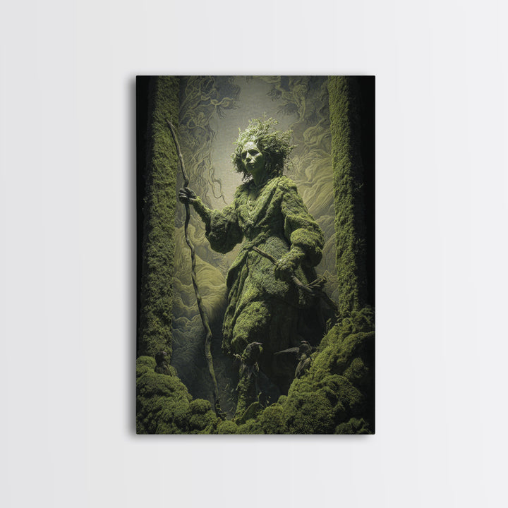 The Swamp Witch, Visionary Gothic Art, Vertical Wall Art, Dark Fantasy Wall Art, Canvas Print, Halloween Wall Art, Macabre Wall Art