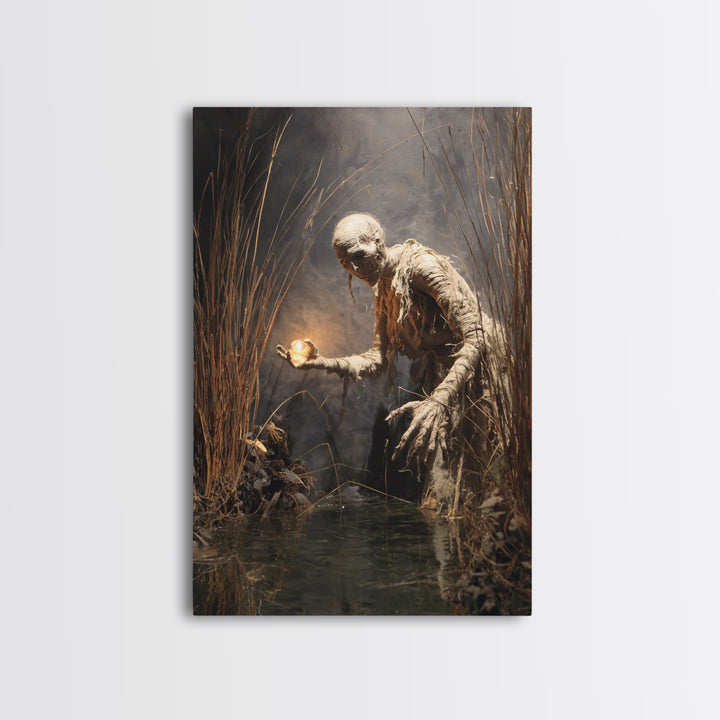 The Bog Mummy, Dark Renaissance Art, Vertical Wall Art, Dark Fantasy Wall Art, Canvas Print, Halloween Wall Art, Dark Fantasy Art
