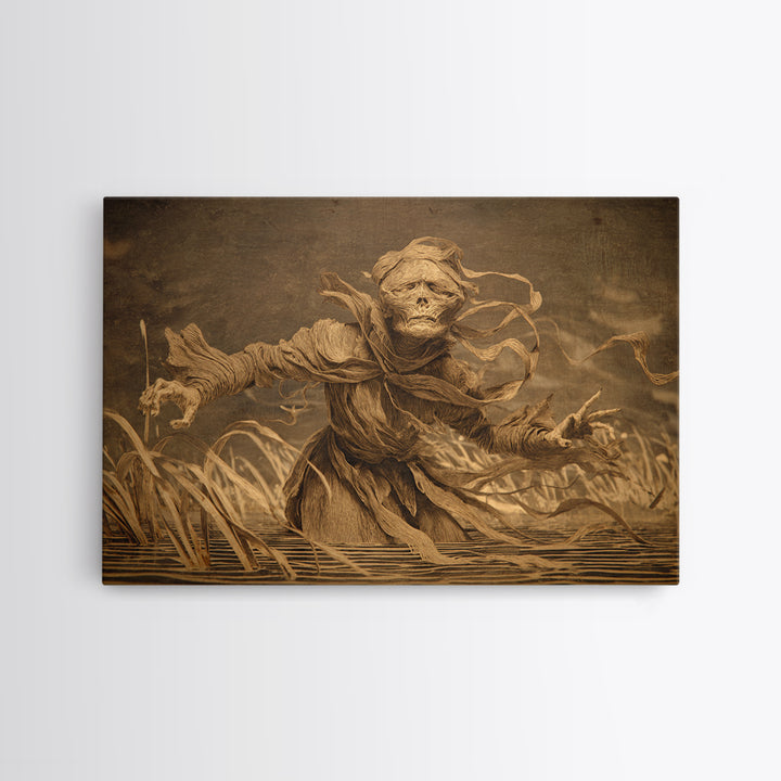 The Bog Mummy, Expressionist Gothic Art, Landscape Wall Art, Dark Halloween Decor, Canvas Print, Halloween Wall Art, Collectible Wall Decor