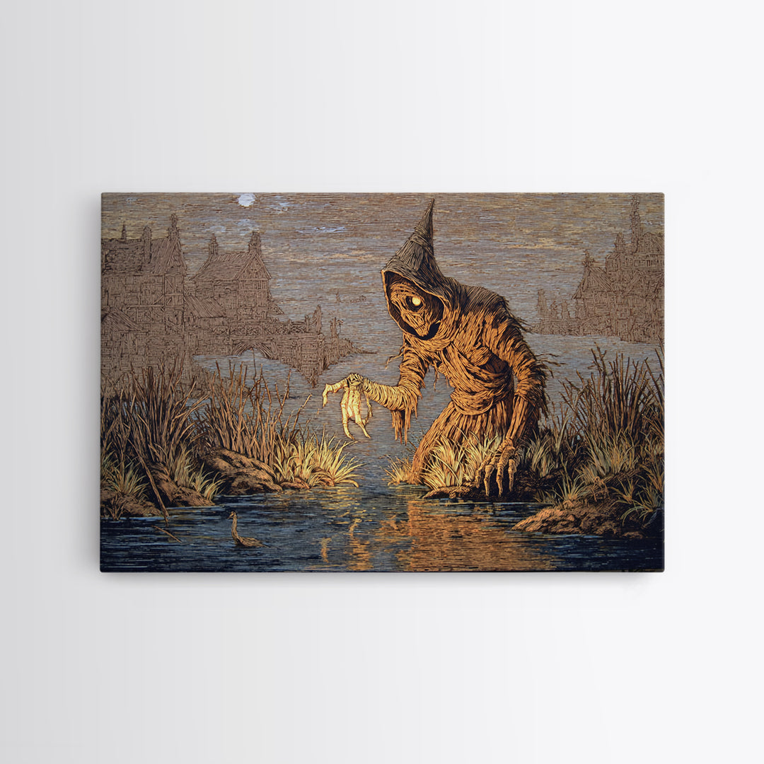The Bog Mummy, Victorian Macabre Art, Landscape Wall Art, Dark Fantasy Wall Art, Canvas Print, Halloween Wall Art, Horror Wall Art