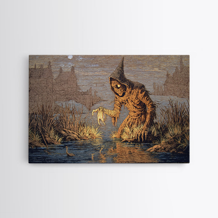 The Bog Mummy, Victorian Macabre Art, Landscape Wall Art, Dark Fantasy Wall Art, Canvas Print, Halloween Wall Art, Horror Wall Art