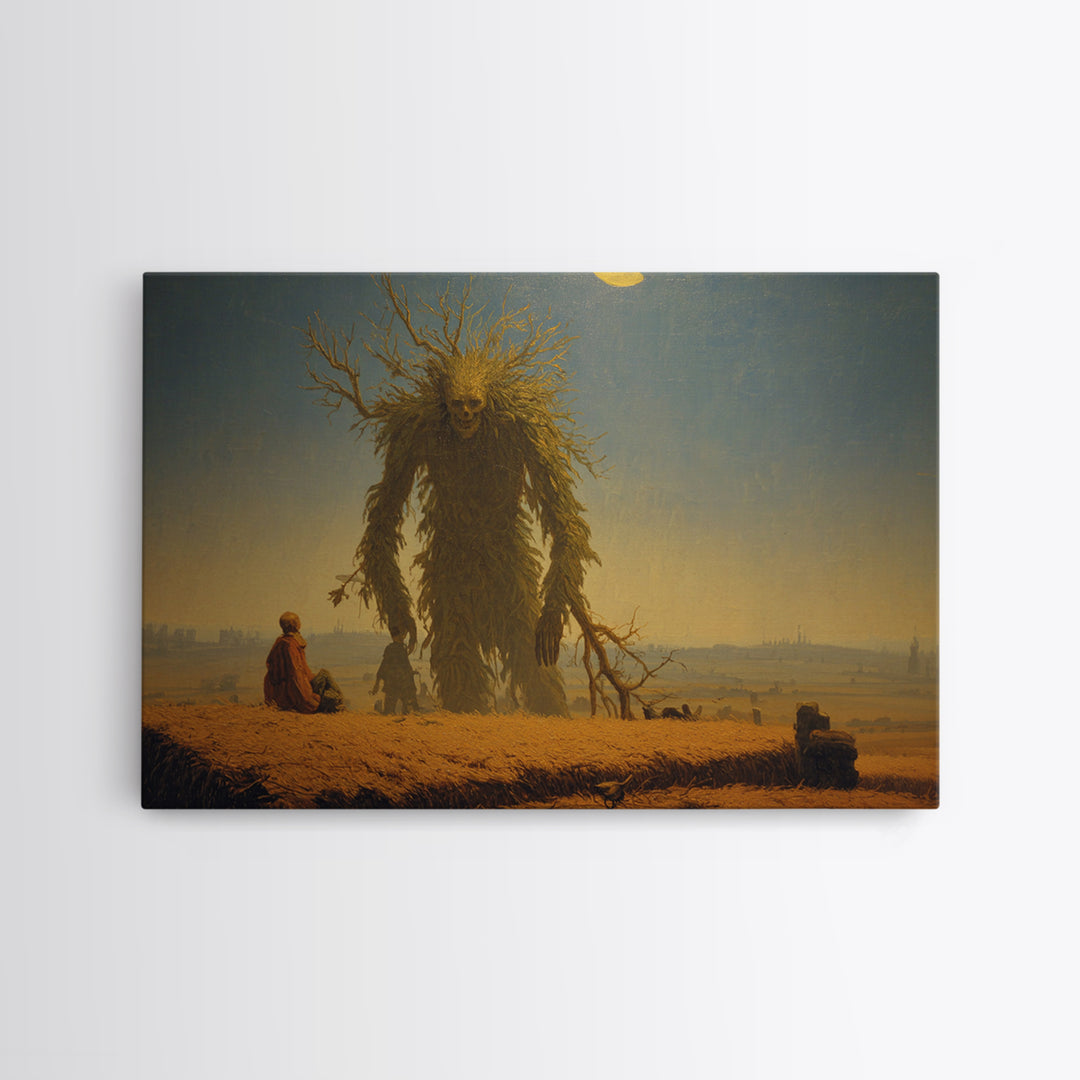 The Harvest Demon, Romantic Gothic Landscape, Landscape Wall Art, Dark Fantasy Wall Art, Framed Canvas Print, Halloween Wall Art