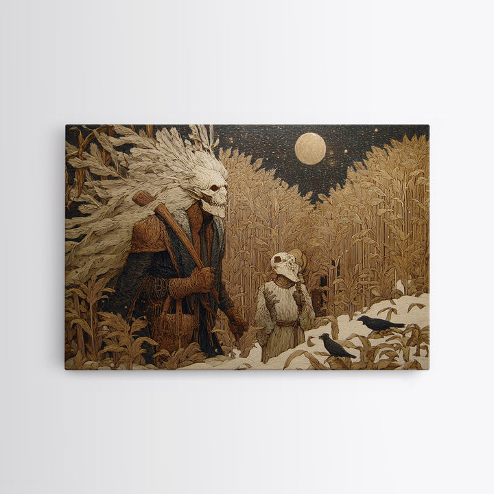 The Harvest Demon, Symbolist Death Art, Landscape Wall Art, Macabre Wall Art, Canvas Print, Halloween Wall Art, Statement Wall Art