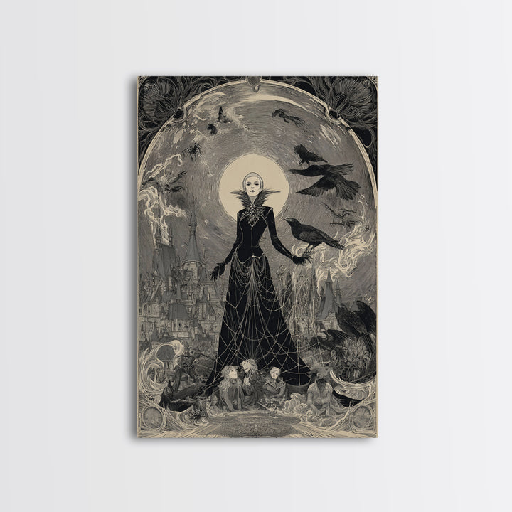 The Spider Queen, Victorian Macabre Art, Vertical Wall Art, Gothic Horror Wall Art, Canvas Print, Halloween Wall Art