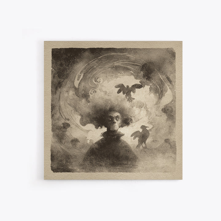 The Lake Phantom, Symbolist Dream Art, Square Wall Art, Dark Fantasy Wall Art, Framed Canvas Print, Halloween Wall Art