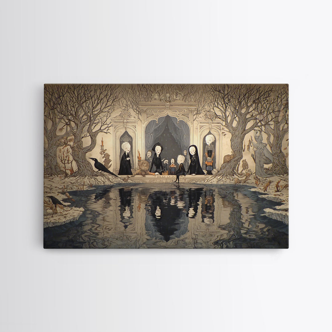 The Lake Phantom, Victorian Macabre Art, Landscape Wall Art, Gothic Horror Wall Art, Canvas Print, Halloween Wall Art, Dark Fantasy Art