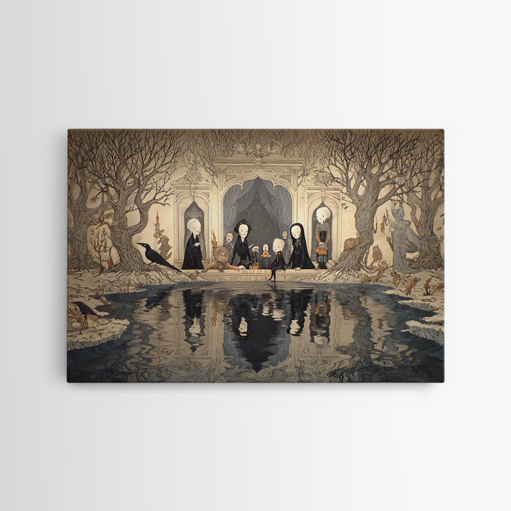 The Lake Phantom, Victorian Macabre Art, Landscape Wall Art, Gothic Horror Wall Art, Canvas Print, Halloween Wall Art, Dark Fantasy Art