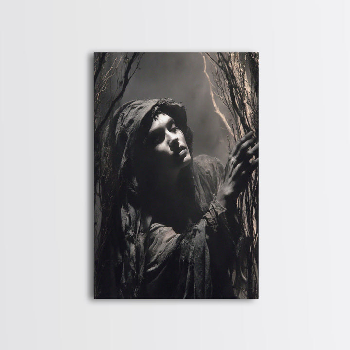The Salt-Marsh Witch, Gothic Nightmare Art, Vertical Wall Art, Gothic Horror Wall Art, Canvas Print, Halloween Wall Art