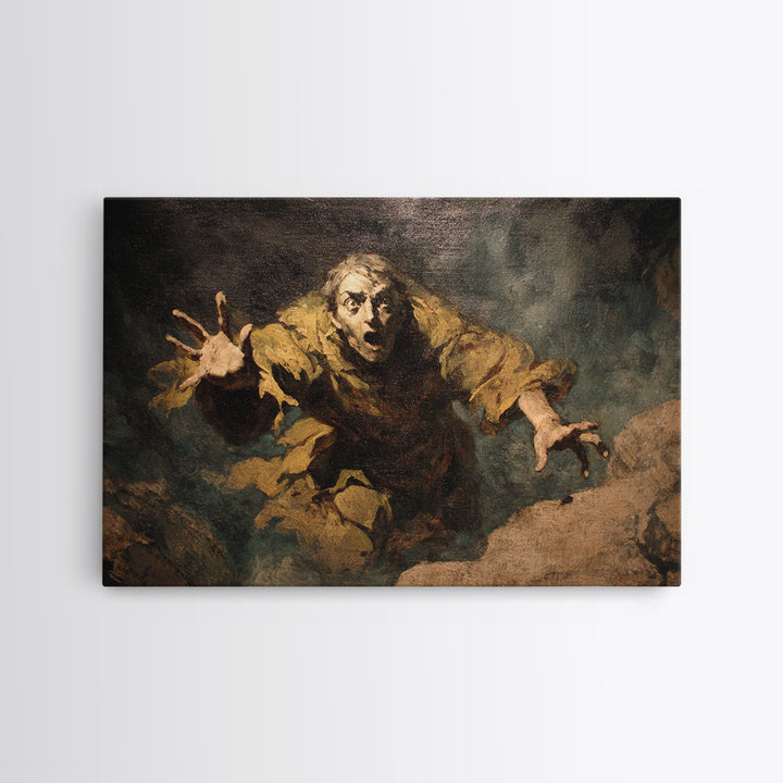 The Stone-Circle Spirit, Gothic Nightmare Art, Landscape Wall Art, Dark Fantasy Wall Art, Framed Canvas Print, Halloween Wall Art