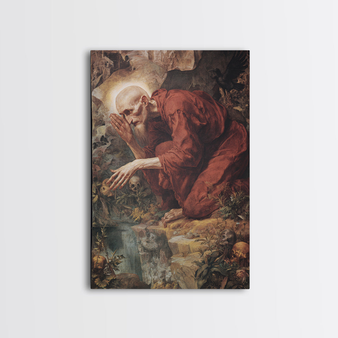 The Cave Oracle, Dark Renaissance Art, Vertical Wall Art, Gothic Horror Wall Art, Canvas Print, Halloween Wall Art