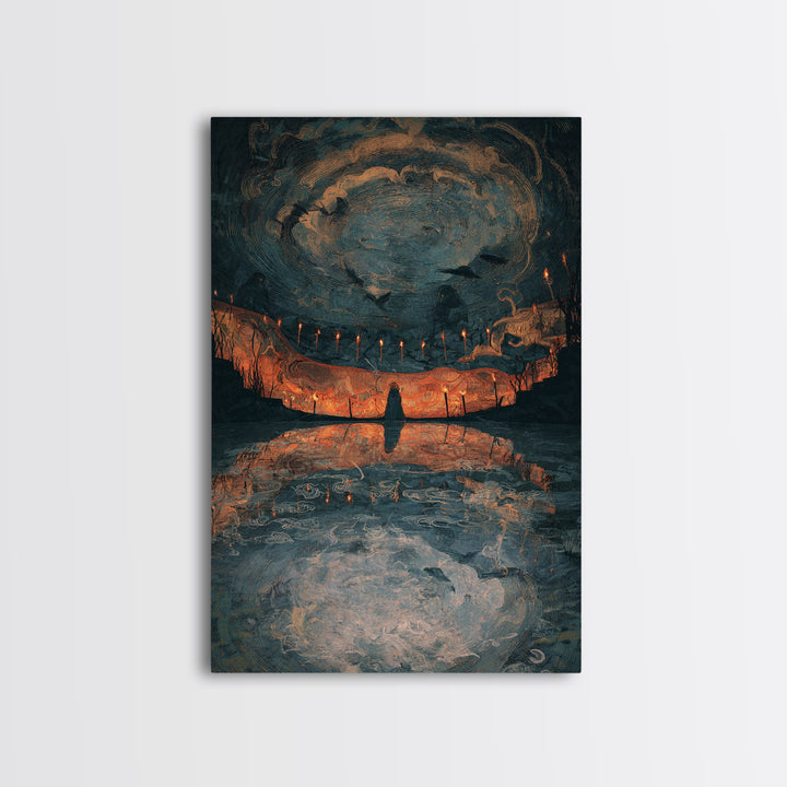 The Cave Oracle, Expressionist Gothic Art, Vertical Wall Art, Gothic Horror Wall Art, Canvas Print, Halloween Wall Art