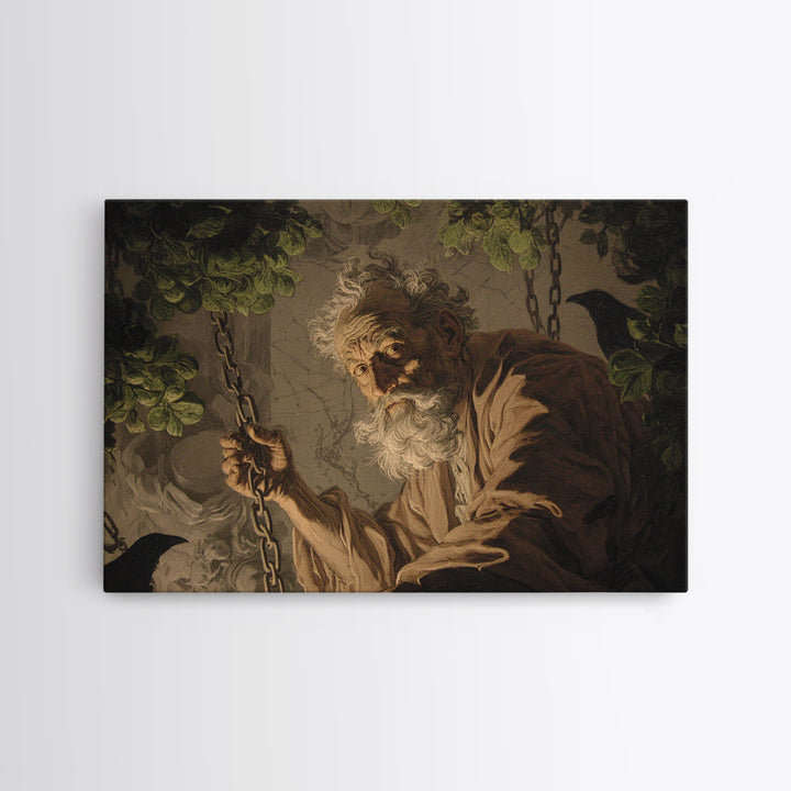 The Orchard Hag, Architectural Etching Art, Landscape Wall Art, Gothic Horror Wall Art, Canvas Print, Halloween Wall Art