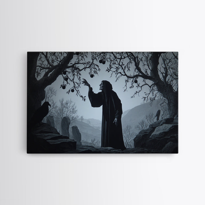 The Orchard Hag, Romantic Gothic Landscape, Landscape Wall Art, Dark Fantasy Wall Art, Canvas Print, Halloween Wall Art