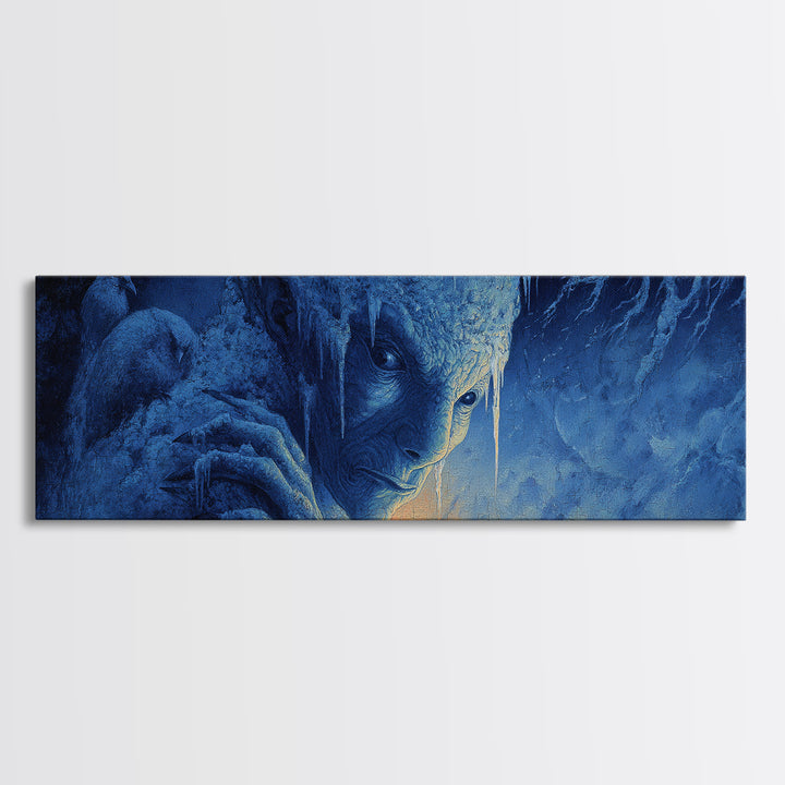 The Frost Goblin, Visionary Gothic Art, Extra Wide Wall Art, Dark Fantasy Wall Art, Canvas Print, Halloween Wall Art, Macabre Wall Art