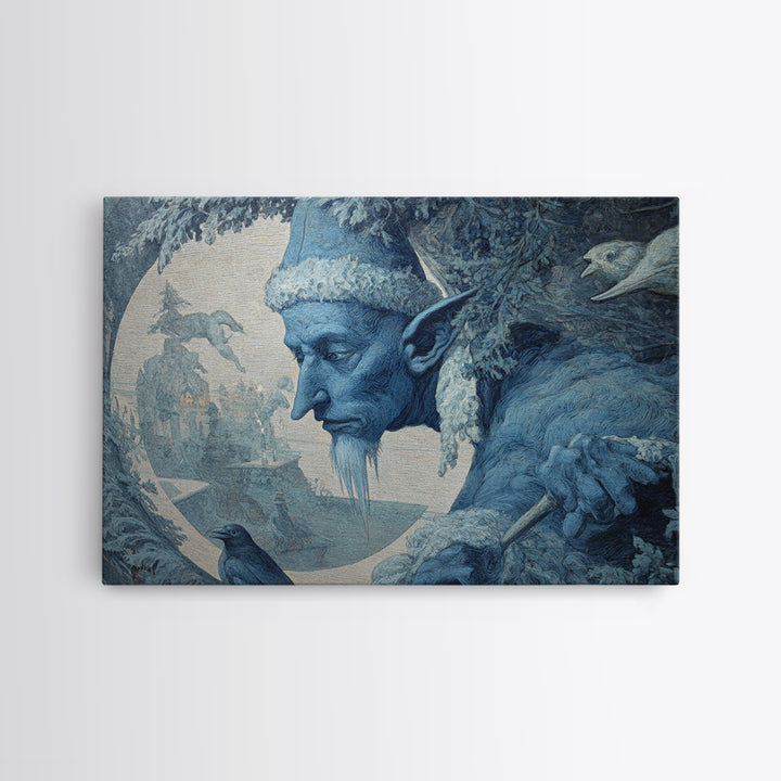 The Frost Goblin, Symbolist Gothic Landscape, Landscape Wall Art, Dark Fantasy Wall Art, Framed Canvas Print, Halloween Wall Art