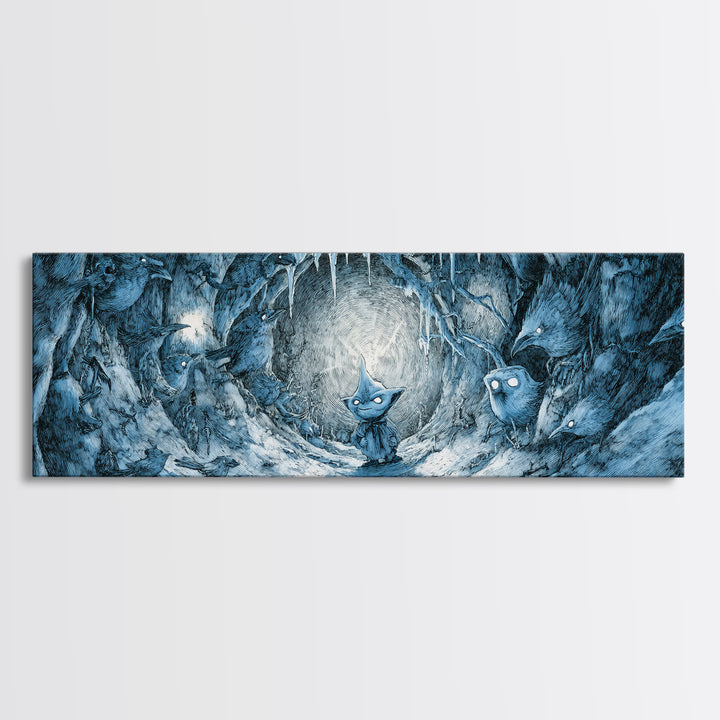 The Frost Goblin, Expressionist Nightmare Art, Extra Wide Wall Art, Dark Halloween Decor, Canvas Print, Halloween Wall Art