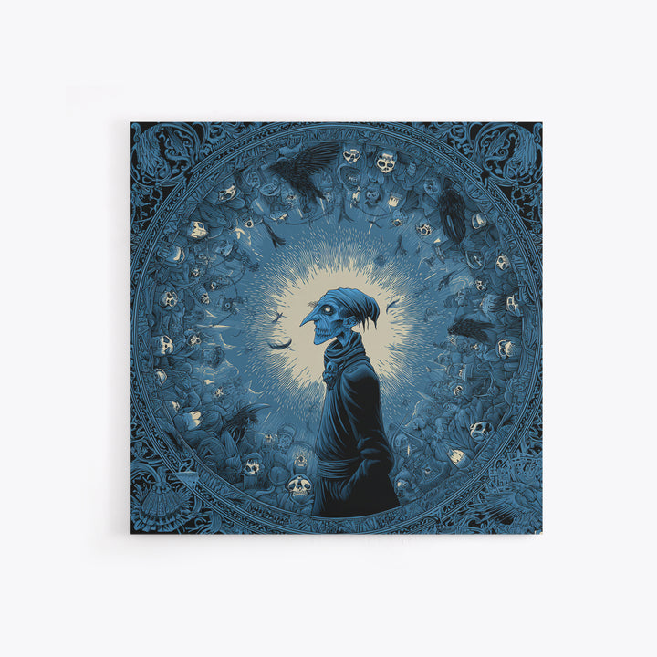 The Frost Goblin, Macabre Folk Print Art, Square Wall Art, Macabre Wall Art, Canvas Print, Halloween Wall Art, Halloween Decor