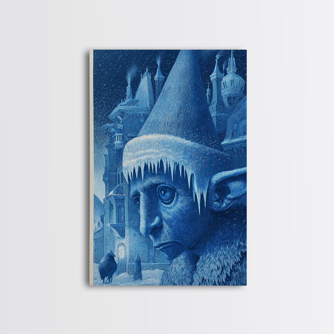 The Frost Goblin, Victorian Macabre Art, Vertical Wall Art, Gothic Horror Wall Art, Framed Canvas Print, Halloween Wall Art