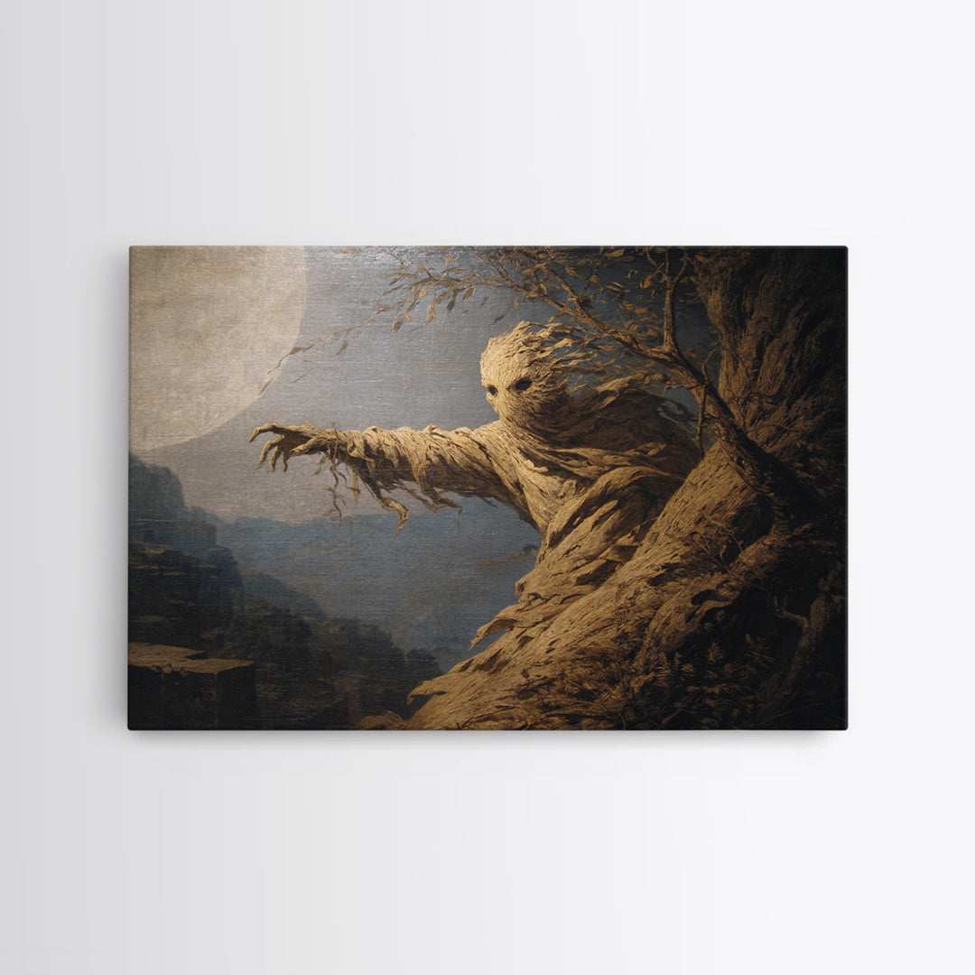The Hollow-Tree Monster, Romantic Gothic Landscape, Landscape Wall Art, Dark Fantasy Wall Art, Framed Canvas Print